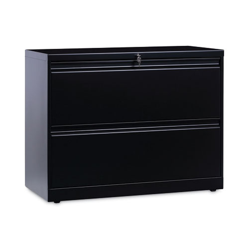 Lateral File, 2 Legal/Letter-Size File Drawers, Black, 36" x 18" x 28"