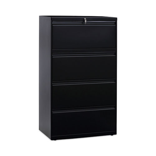 Lateral File, 4 Legal/Letter-Size File Drawers, Black, 30" x 18" x 52.5"