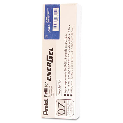Image of Refill for Pentel EnerGel Retractable Liquid Gel Pens, Medium Needle Tip, Blue Ink