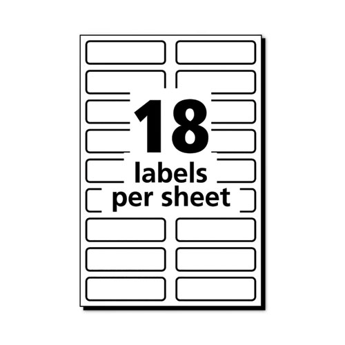 Image of Avery® No-Iron Fabric Labels, 0.5 X 1.75, White, 18/Sheet, 3 Sheets/Pack