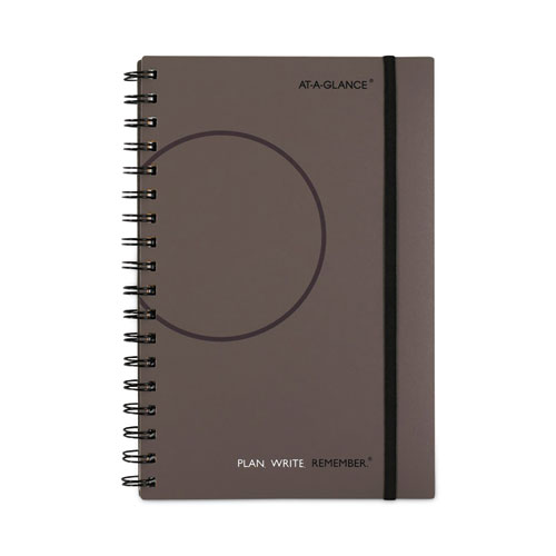 Plan. Write. Remember. Planning Notebook with Two-Year 2022-23 Reference Calendar, 9 x 5.5, Gray/Black-Circle Cover, Undated