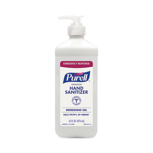 PURELL® Advanced Instant Hand Sanitizer, Gel, 16 oz Pump Bottle, Clean Scent