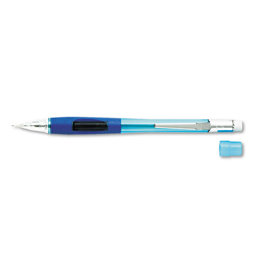 Image of Pentel® Quicker Clicker Mechanical Pencil, 0.5 Mm, Hb (#2.5), Black Lead, Transparent Blue Barrel
