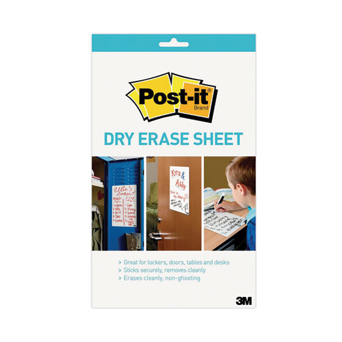 Dry Erase Sheets, 7 x 11.3, White Surface, 3/Pack