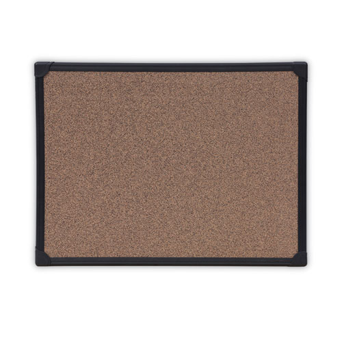 Tech Cork Board, 24 x 18, Cork Surface, Black Aluminum Frame