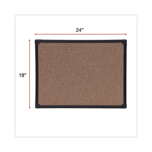 Image of Universal® Tech Cork Board, 24 X 18, Brown Surface, Black Aluminum Frame