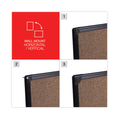 Image of Universal® Tech Cork Board, 24 X 18, Brown Surface, Black Aluminum Frame