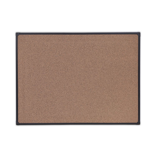 Universal® Tech Cork Board, 48 X 36, Brown Surface, Black Aluminum Frame