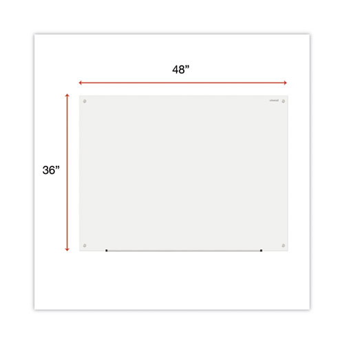 Image of Universal® Frameless Glass Marker Board, 48 X 36, White Surface