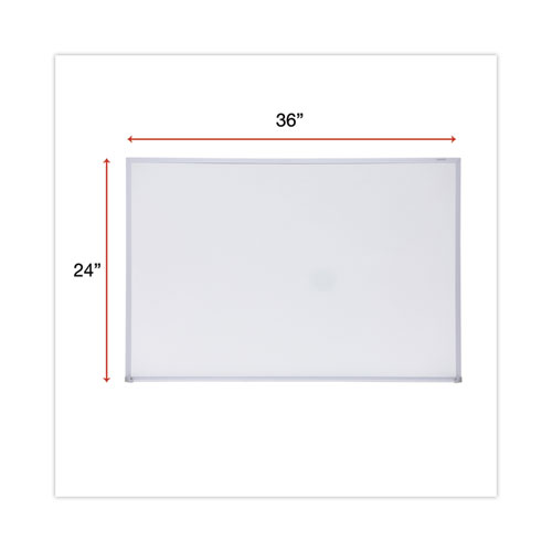 Melamine Dry Erase Board with Aluminum Frame, 36 x 24, White Surface, Anodized Aluminum Frame