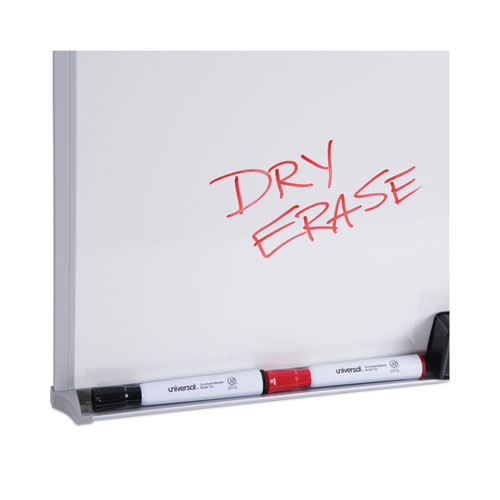 Image of Universal® Melamine Dry Erase Board With Aluminum Frame, 48 X 36, White Surface, Anodized Aluminum Frame