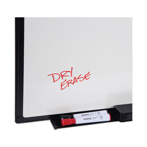 Image of Universal® Design Series Deluxe Dry Erase Board, 48 X 36, White Surface, Black Anodized Aluminum Frame