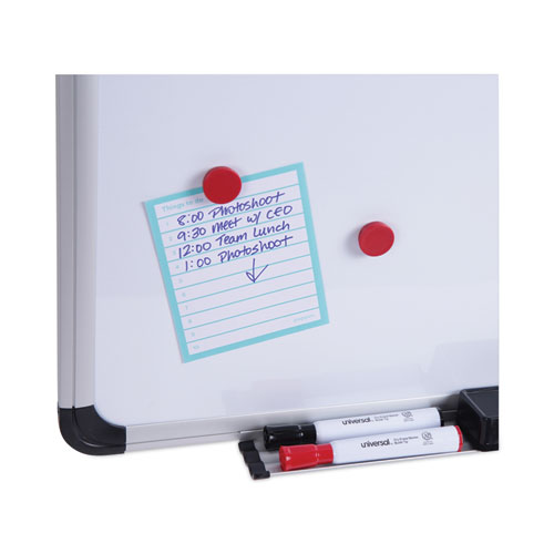 Image of Universal® Deluxe Porcelain Magnetic Dry Erase Board, 72 X 48, White Surface, Silver/Black Aluminum Frame