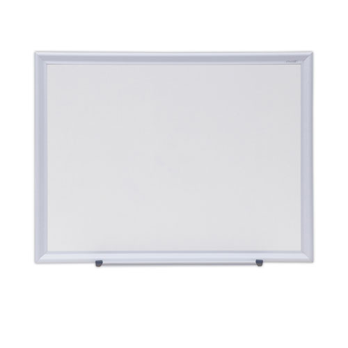 Universal® Deluxe Melamine Dry Erase Board, 24 x 18, Melamine White Surface, Silver Aluminum Frame