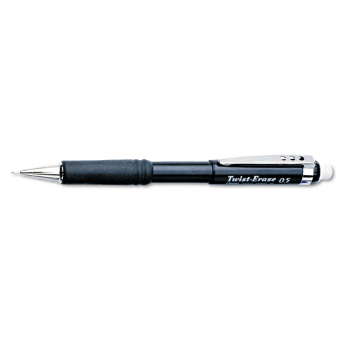 Twist-Erase III Mechanical Pencil, 0.5 mm, HB (#2), Black Lead, Black Barrel