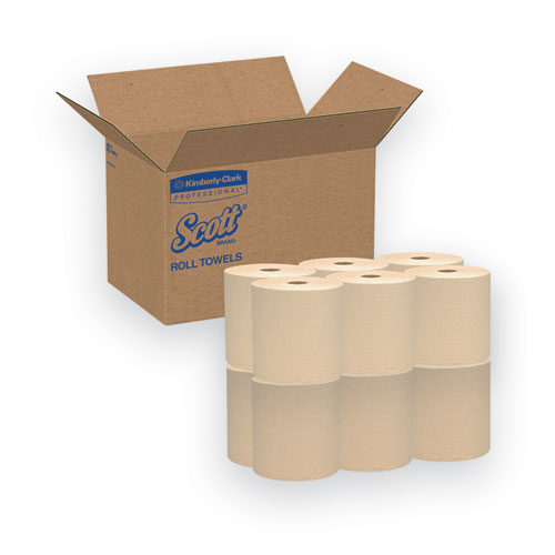 Scott® Essential Hard Roll Towels for Business, 1.5" Core, 8 x 800 ft, Natural, 12 Rolls/Carton