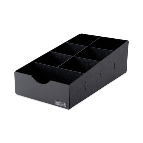 Image of Vertiflex® Commercial Grade Condiment Caddy, 7 Compartments, 8.75 X 16 X 5.25, Black