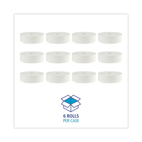 JRT Bath Tissue, Jumbo, Septic Safe, 2-Ply, White, 3.5" x 2,000 ft, 12" dia, 6 Rolls/Carton