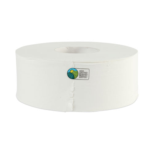 JRT Bath Tissue, Jumbo, Septic Safe, 2-Ply, White, 3.3" x 1,000 ft, 12 Rolls/Carton