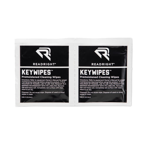 Image of Read Right® Keywipes Keyboard Wet Wipes, 6.88 X 5, Unscented, 18/Box