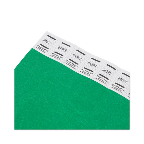 Image of Advantus Crowd Management Wristbands, Sequentially Numbered, 9.75" X 0.75", Green, 500/Pack