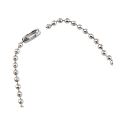 Image of Advantus Id Badge Holder Chain, Metal Ball Chain Fastener, 36" Long, Nickel Plated, 100/Box
