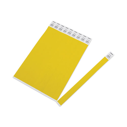 Advantus Crowd Management Wristbands, Sequentially Numbered, 10" x 0.75", Yellow, 100/Pack