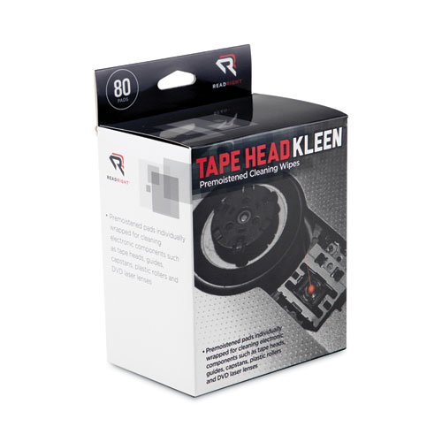 Image of Read Right® Tape Head Kleen Pad, Individually Sealed Pads, 5 X 5, 80/Box