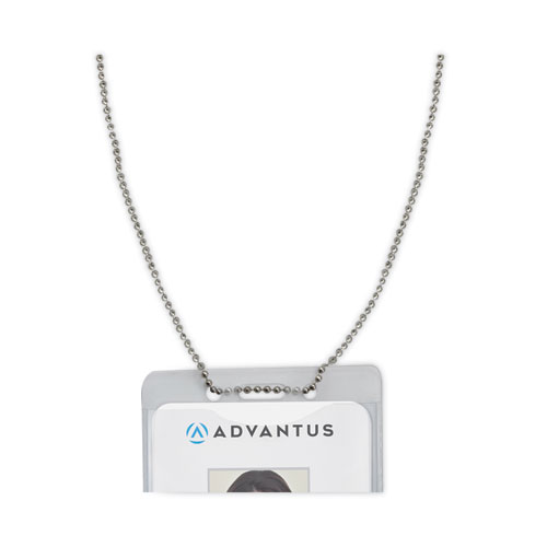 Image of Advantus Id Badge Holder Chain, Metal Ball Chain Fastener, 36" Long, Nickel Plated, 100/Box
