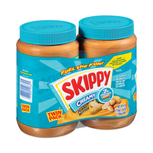 Image of Skippy® Creamy Peanut Butter, 48 Oz Jar, 2/Pack, Ships In 1-3 Business Days