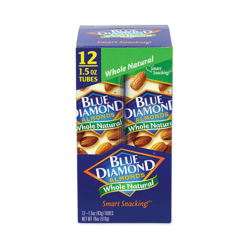 Image of Blue Diamond® Whole Natural Almonds, 1.5 Oz Bag, 12 Bags/Carton, Ships In 1-3 Business Days
