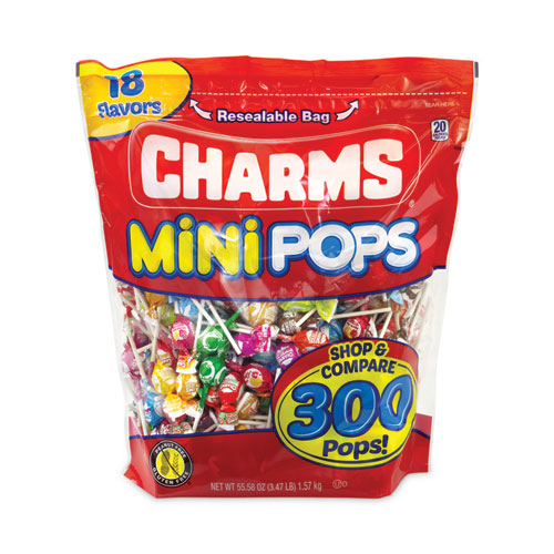 Mini Pops, 3.74 lb Bag, Assorted Flavors, 300/Bag, Ships in 1-3 Business Days