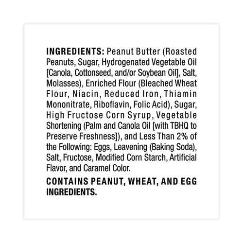 Image of Grandma'S® Homestyle Peanut Butter Cookies, 2.5 Oz Pack, 2 Cookies/Pack, 60 Packs/Carton, Ships In 1-3 Business Days