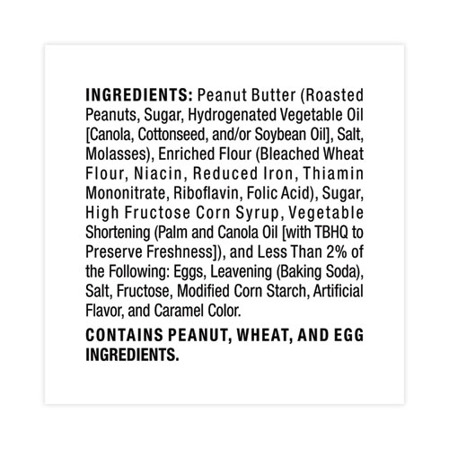 Homestyle Peanut Butter Cookies, 2.5 oz Pack, 2 Cookies/Pack, 60 Packs/Carton