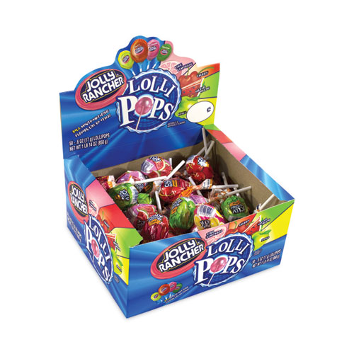 Image of Jolly Rancher® Lollipops Assortment, Assorted Flavors, 0.6 Oz, 50/Carton, Ships In 1-3 Business Days