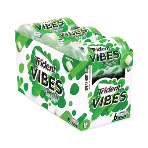 Image of Trident® Vibes Spearmint Rush Sugar-Free Gum, 40 Pieces/Cup, 6 Cups/Carton, Ships In 1-3 Business Days