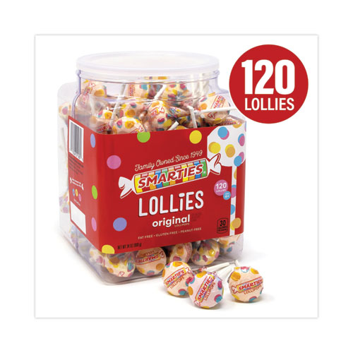 Smarties Lollies Lollipops, 34 oz Jar, 120 Pieces, Ships in 1-3 Business Days