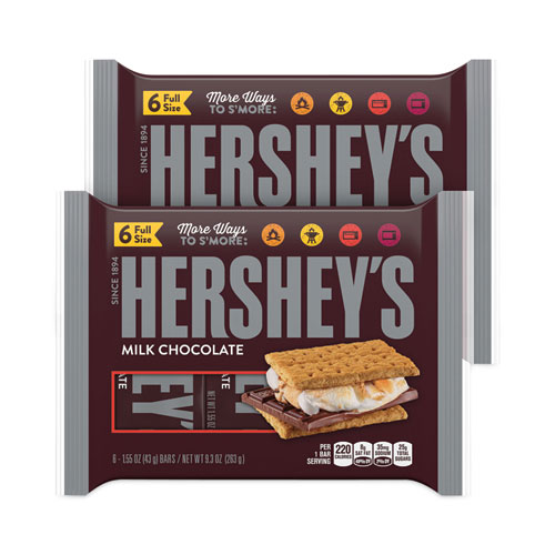 Image of Hershey®'S Milk Chocolate Bar, 1.55 Oz Bar, 6 Bars/Pack, 2 Packs/Box, Ships In 1-3 Business Days