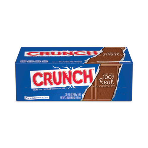 Image of Nestlã©® Crunch Bar, Individually Wrapped, 1.55 Oz, 36/Carton, Ships In 1-3 Business Days