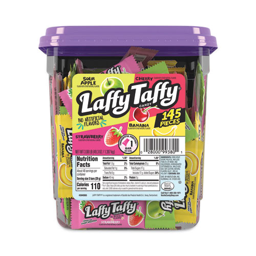 Nestlã©® Laffy Taffy, Assorted Flavors, 3.08 Lb Tub, 145 Wrapped Pieces/Tub, Ships In 1-3 Business Days