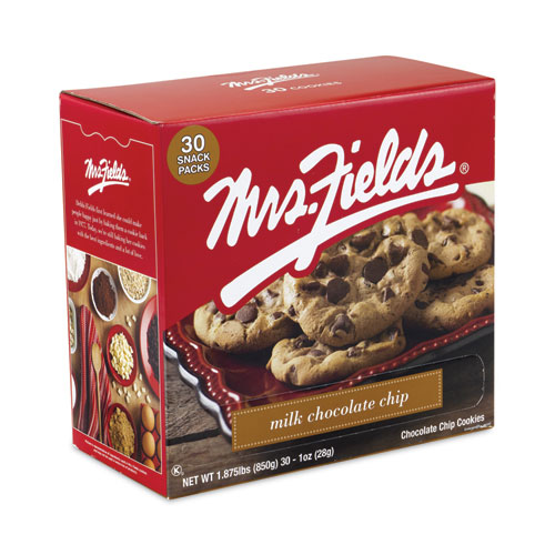 Image of Mrs. Fields® Milk Chocolate Chip Cookies, 1 Oz, Indidually Wrapped Pack, 30/Carton, Ships In 1-3 Business Days