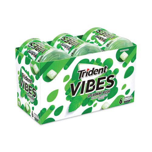 Image of Trident® Vibes Spearmint Rush Sugar-Free Gum, 40 Pieces/Cup, 6 Cups/Carton, Ships In 1-3 Business Days