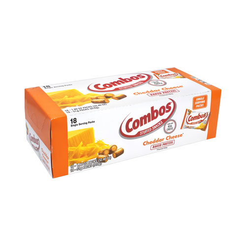 Image of Combos® Baked Snacks, 1.8 Oz Bag, Cheddar Cheese Pretzel, 18 Bags/Carton, Ships In 1-3 Business Days