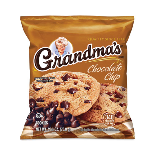 Grandma'S® Homestyle Chocolate Chip Cookies, 2.5 Oz Pack, 2 Cookies/Pack, 60 Packs/Carton, Ships In 1-3 Business Days