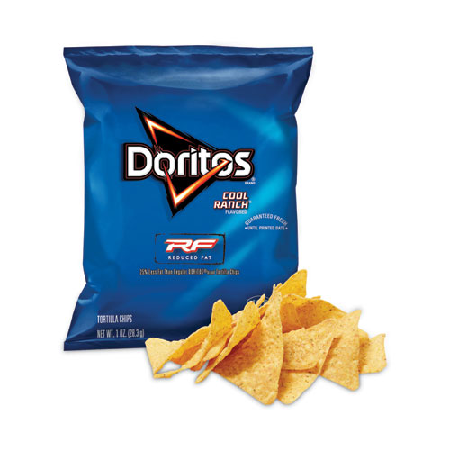 Image of Doritos® Reduced Fat Cool Ranch Tortilla Chips, 1 Oz Bag, 72 Bags/Carton, Ships In 1-3 Business Days