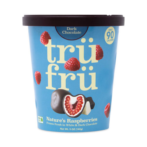 Tru Fru Nature'S Hyper-Chilled Raspberries In White And Dark Chocolate, 5 Oz Cup, 8/Carton, Ships In 1-3 Business Days