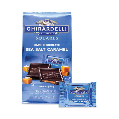 Dark and Sea Salt Caramel Chocolate Squares, 5.32 oz Packs, 3 Count, Ships in 1-3 Business Days