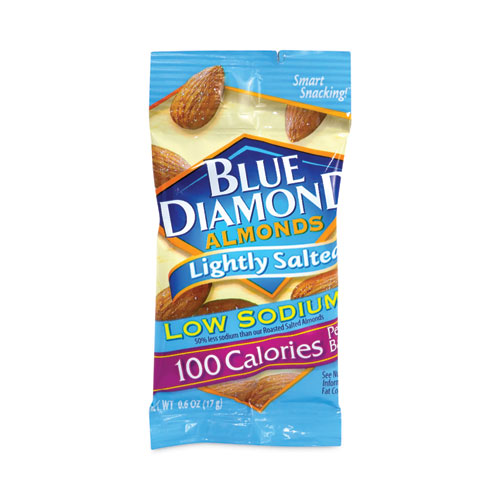 Blue Diamond® Low Sodium Lightly Salted Almonds, 1.5 Oz Bag, 42 Bags/Carton, Ships In 1-3 Business Days