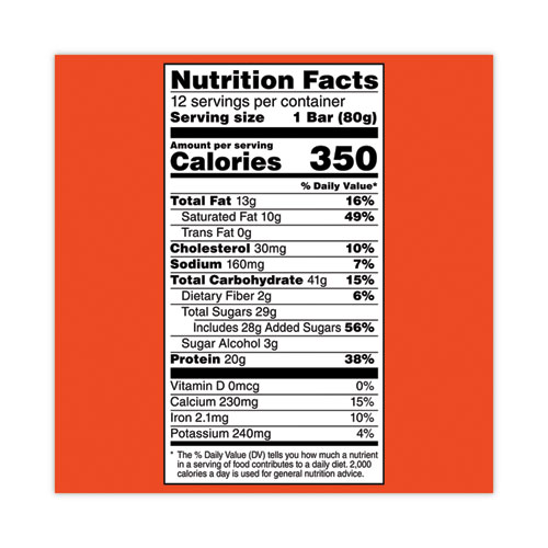 Image of Gatorade® Recover Chocolate Chip Whey Protein Bar, 2.8 Oz Bar, 12 Bars/Carton, Ships In 1-3 Business Days