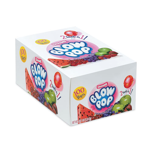 Image of Charms® Blow Pops, Assorted Flavors, 0.64 Oz, 100/Carton, Ships In 1-3 Business Days